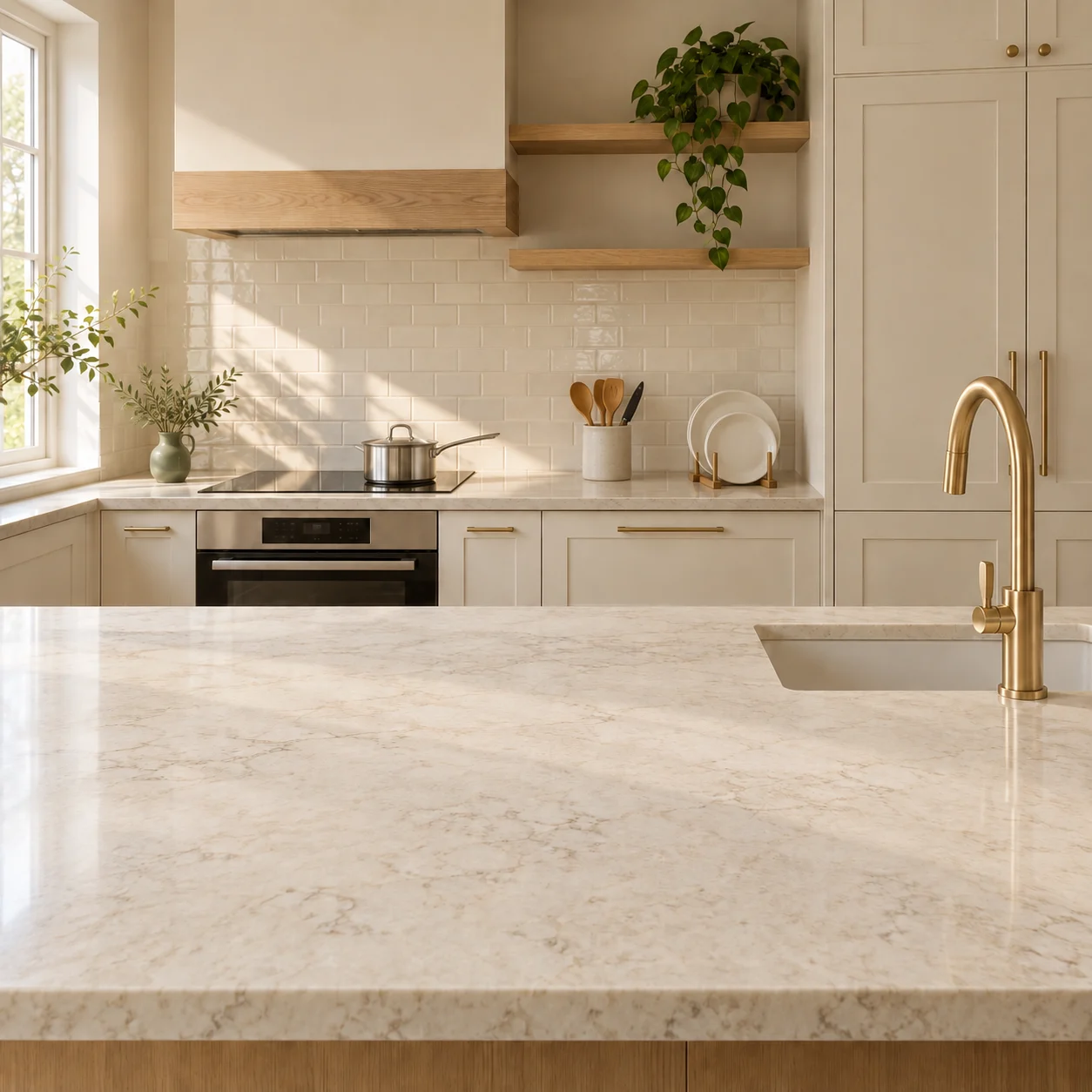 Kitchen before and after cleaning, revealed by the squeegee as you scroll